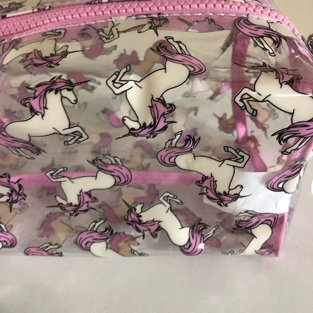 Unicorn Print Clear Cosmetic Bag